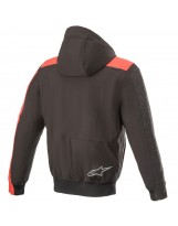 Rhod Windstopper Hoodie Noir Rouge